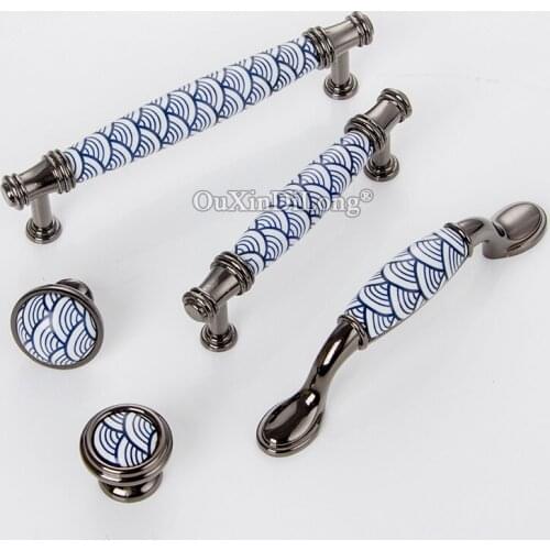 Brand New 10PCS European Ceramic Furniture Handles Drawer Pulls Cupboard Wardrobe Bookcase Kitchen TV Cabinet Pens Handles&Knobs