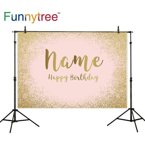 Funnytree portrait pink golden sands Glitter Backdrop Birthday Party Decor Background boda customized Photo Studio Photocall