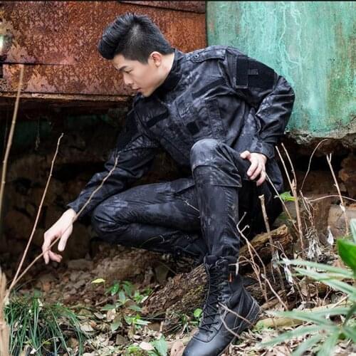 Hot 2021 Outdoor Pythons grain ACU jungle CP Flame Retardant suit Army Military Tactical Cargo Combat MenTrainning Exercise Sets