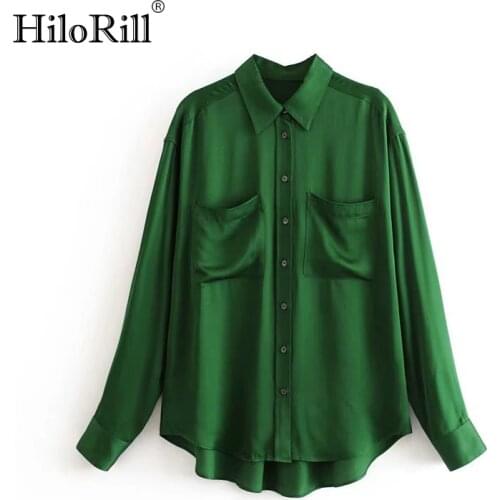 HiloRill Womens Satin Shirts