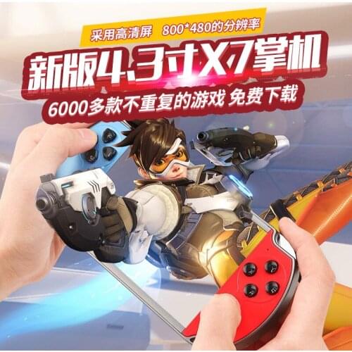 X7 Handheld Game Console Player 4.3 Inch LCD Display 8GB Double-rocker 6000 Classic Game Retro Mini Pocket MP5 Video Game