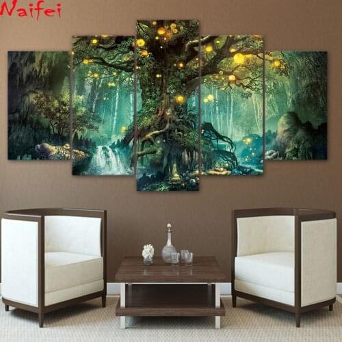 Multi-Picture Enchanted Tree Scenery Diamond Painting Full Square Diamond Embroidery cartoon DIY Diamond Childrens room decor