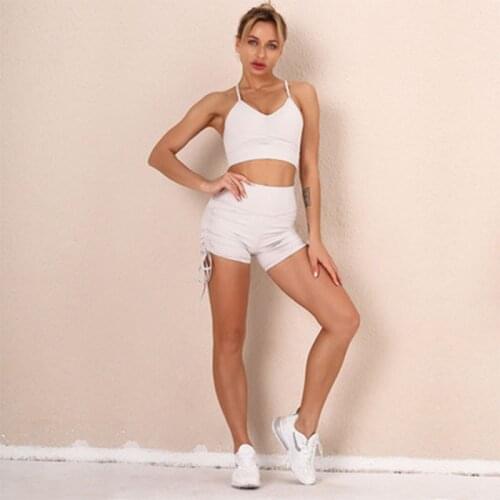 SALSPOR Women Sets Fitness Solid Shockproof Bra High Squat Push Up Shorts Seamless Quick Dry Slim Fit Breathable Suit