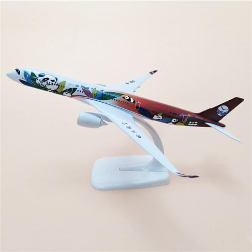 20cm Alloy Metal Air China Sichuan Airlines Airbus 350 A350 Cartoon Panda Airplane Model Airways Plane Model Aircraft Gifts