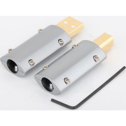 Monosaudio A50G/B50G HI-END 24K Gold Plated USB2.0 USB USB DIY Cable Fi USB Bronze Plug Hi A Plated Connector Cover Gold R9X6