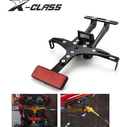 Motorcycle Rear License Plate Holder Bracket Frame with LED Light CNC Aluminum Accessories for YAMAHA TFX150 M-SLAZ150 R25 R3