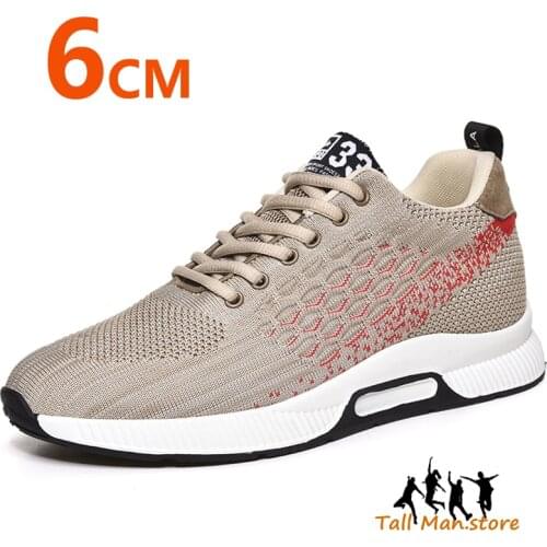 Men Sneakers Heightening Shoes Elevator Shoes Height Increase Shoes Insoles 6CM Man Daily Life Height Increasing Shoes