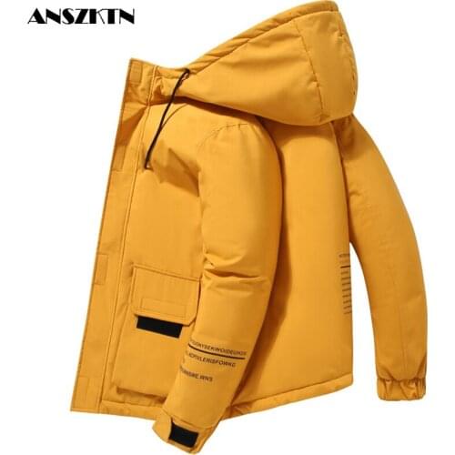 ANSZKTN 2020 New winter padded down jacket mens High Quality Thick Warm Winter Jacket young white duck down warm casual coat