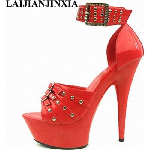 New Black high waterproof Taiwan fine with 15 cm high heel sandals, South Korea stage act as purchasing agency big Dance Shoes