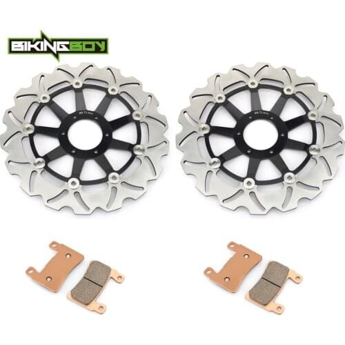 BIKINGBOY Front Brake Discs Disks Rotors Pads For Honda CBR 600 F F4 Supersport 1999 2000 Stainless Steel 296mm Motorcycle Set