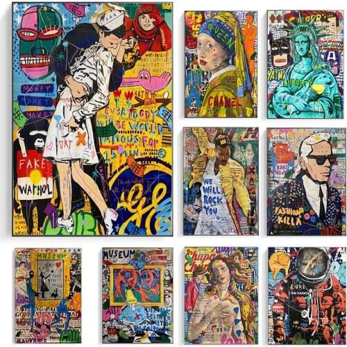 Graffiti Art Canvas Art Posters and Print Street Art Canvas Paintings on The Wall for Living Room Home Decoration Pictures