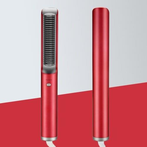 Hair Straightening Comb Smooth Frizz Straightener Curler Heating Brush PTC Heating Hair Styler