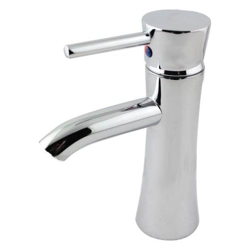 Bathroom Elegant Chrome Finish Deck Mounted Solid Brass Basin Sink Faucet Single Lever Vessel Hot and Cold Water Mixer Tap
