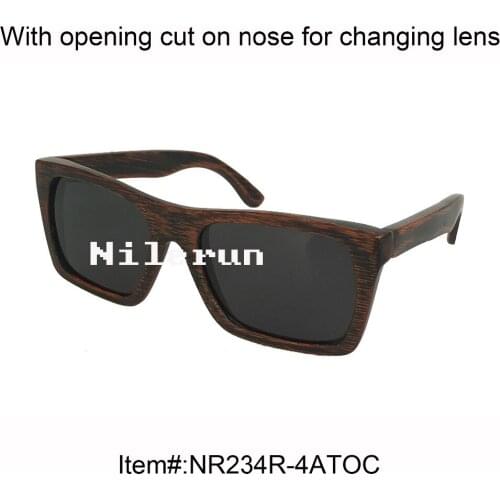 Vintage black yellow two tone bamboo sungalsses