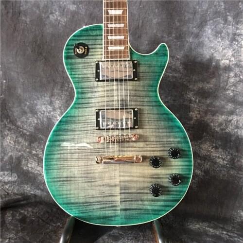 Standard Store Electric Guitar Body Mahogany And Maple Collar, Burning Green, Gray