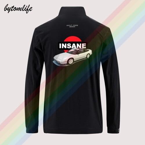 Nissan 240SX JDM Drift S13 Slim Sport Jacket Street Windbreaker Zipper Thin Jacket Mens Casual Back Printing Jacket Asian Size