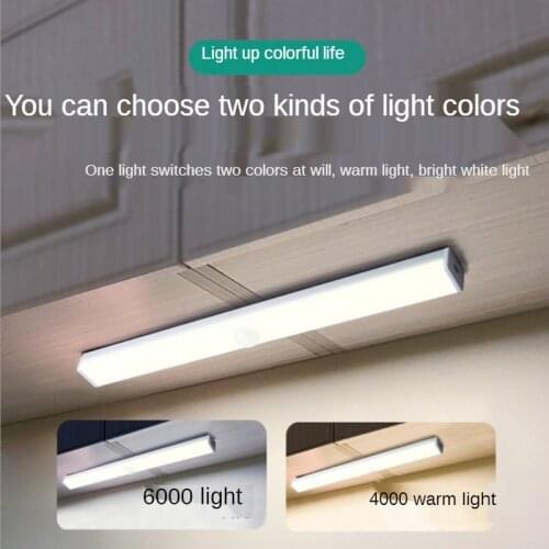 USB Rechargeable Adsorption Type Wiring-free Strip LED Infrared Human Body Induction Night Light Corridor Wardrobe Cabinet Light