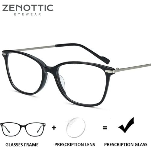 ZENOTTIC Metal Glasses Frame For Men Women Square Eyewear Prescription Optical Myopia Degree Lenses Eyeglasses BT3303