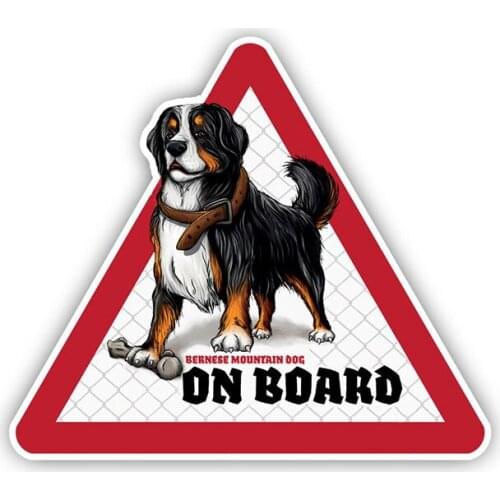 JuYouHui Exterior Accessories Decal Bernese Mountain Dog Car Sticker Dog on Board Decals Pet Dog Car Decal Warning Sign