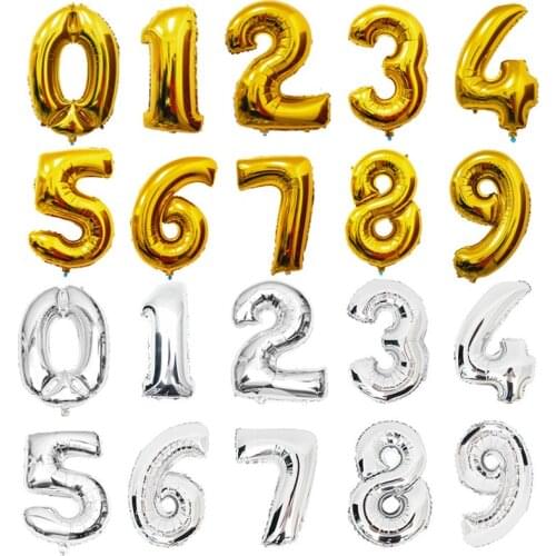 16 inch 0-9 Number Foil Balloons Digit Balloons Birthday Party wedding decoration Air Baloons Event Party decoration