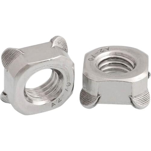 Wkooa 304 Stainless Steel Square Welding Nuts Hex DIN928