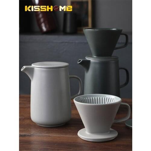 1Set Ceramics Coffee Cup Espresso Coffee Cup Filter Cups V60 Funnel Drip Sharing Coffee pot Portable Coffee Accessories