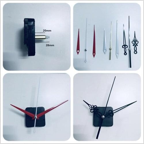 10sets 28mm shaft Professional Practical Quartz Wall Clock Movement Mechanism DIY Repair Tool Parts Kit with Various Hands