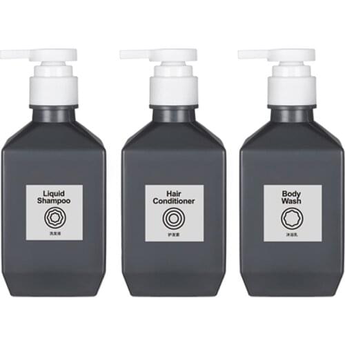 3 in 1 set Soap Dispenser Bathroom Hand Sanitizer Body Wash Shampoo Bottle 280ml 400ml 600ml Plastic Refill Empty Bottles