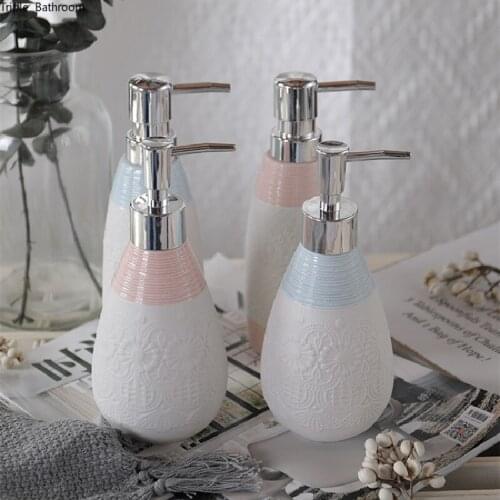 320ml Creative Pattern Ceramic Shampoo Bottle Hand Soap Dispenser Bottle Multifunction Portable Bathroom Accessories Supplies