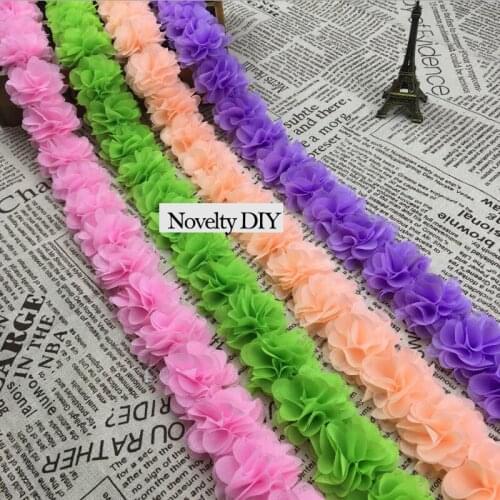 9Yards 5cm Chiffon Fold Lace Ribbon Clothing Needlework Sewing Accessories Patchwork Skirt Ruffle Decoration Dress Material 561