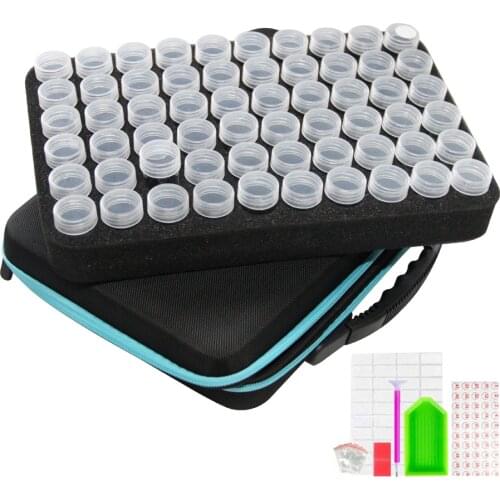 Diamond Painting Accessories 60 Bottles Container Storage Bag Box Carry Case Diamond Embroidery Tools Handbag