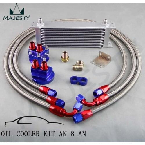 AN-8AN 13 ROW UNIVERSAL ENGINE TRANSMISSION OIL COOLER + FILTER RELOCATION KIT