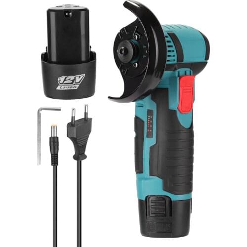 12V 19500rpm Brushless Mini Angle Grinder Cordless Polishing Machine Metal Wood Cutting Grinding Machine Power Tool with Battery