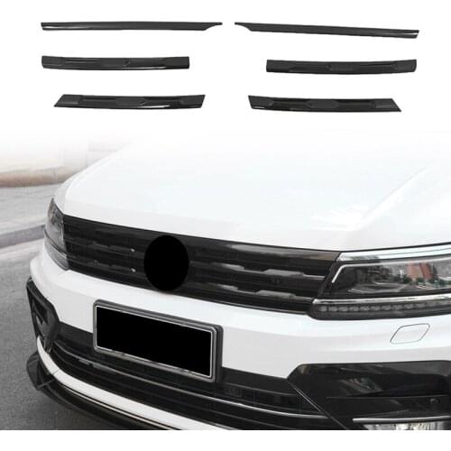 For Tiguan MK2 2016-2021 Front Bumper Mesh Center Grille Grill Moulding Strips Cover Trim