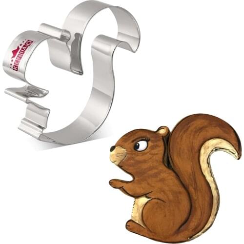 KENIAO Cute Squirrel Cookie Cutter for kids - 9.5 x 10.2 cm - Woodland Animal Biscuit and Fondant Cutters - Stainless Steel