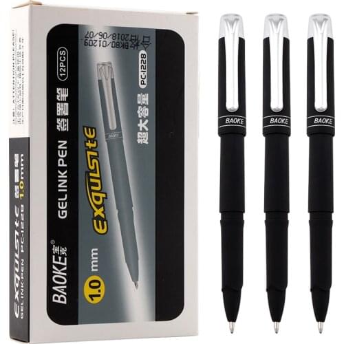 Baoke 1228 Gel Pen 1.0mm 12 Branches Large Capacity Signature Pen 12 Branches Black Frosted Pen Holder Sign Pen Gel Gel Pen