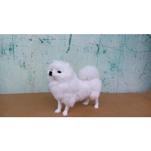 Simulation white SHUNSUKE dog 23x20cm model toy,polyethylene&furs toy ,home decoration 1295