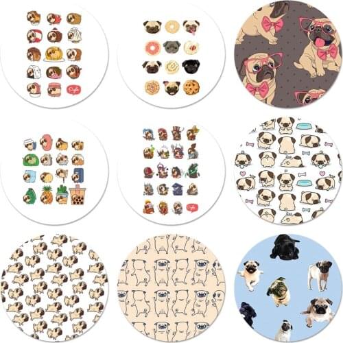 Cute Animal Pug Dog Icons Pins Badge Decoration Brooches Metal Badges For Backpack Decoration 58mm