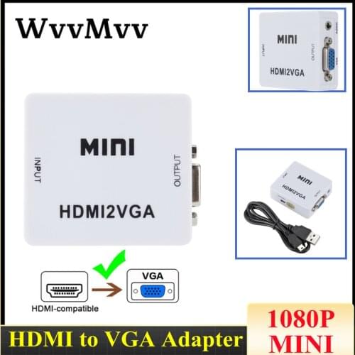 Mini HD 1080P HDMI-compatible to VGA Adapter Converter HDMI-compatible to VGA Converter With Audio For Laptop for HDTV Projector