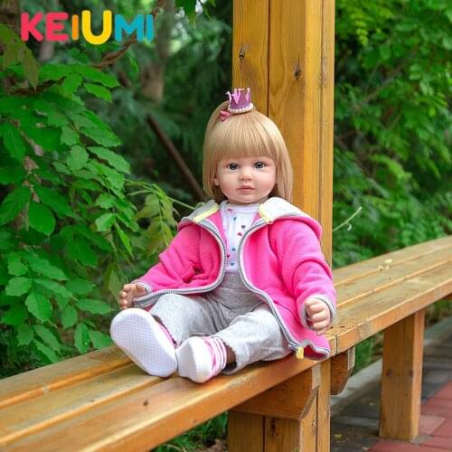 KEIUMI Fashion 24 Inch Silicone Reborn Babies Doll Cloth Body So Truly DIY Reborn Bebe Toys 60 cm For Kids Birthday Gifts