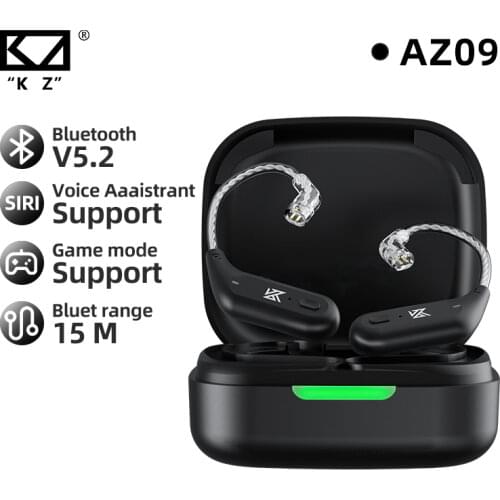 KZ AZ09 HD Bluetooth Module Wireless Upgrade Cable Bluetooth 5.2 HIFI Wireless Ear Hook C PIN Connector With Charging Case