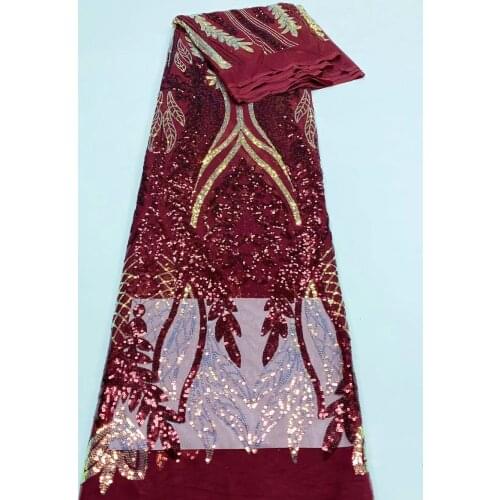 New African velvet lace fabric, beautiful 3d flower laser beaded embroidery pattern, designed the Nigerian velvet silk fabric 5Y