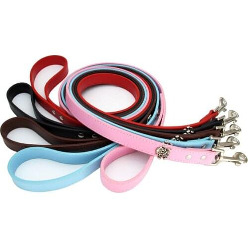 New Leather Dog Leash Pet Dogs Leashes 5 Colors Solid Dog Training Leashes for Large Medium Small Dogs Rope Puppy Dog Supplies