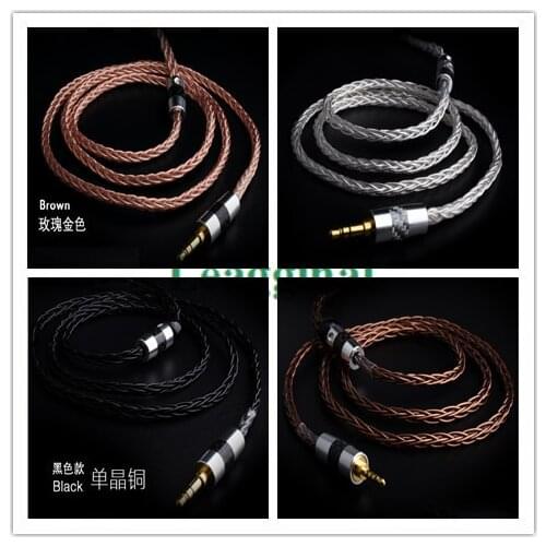 Diy earphone wire single crystal copper silver plated cable ie80 mmcx 0.78mm A2DC 3.5mm/2.5mm/4.4mm plug