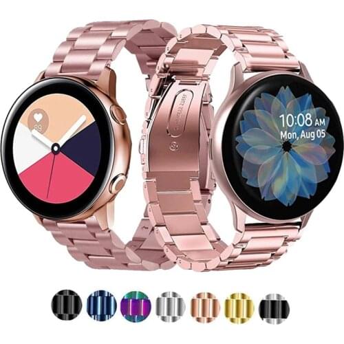 Stainless Steel Strap For Galaxy Watch Active2 40mm 44mm Bands 20mm 22mm for Samsung Galaxy Watch Active 2 3 41 45mm watchband
