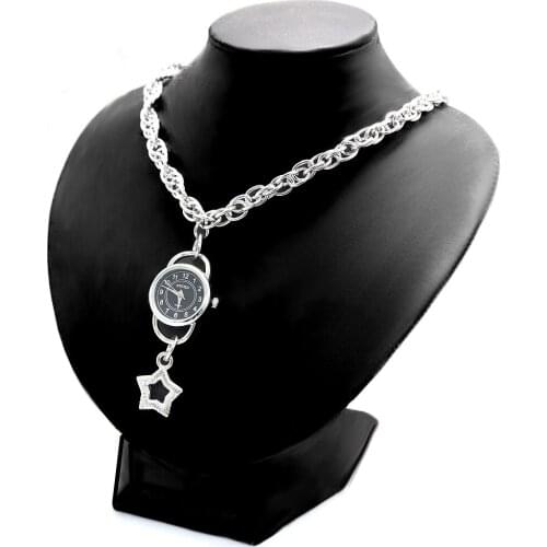 Luxury Brand Female Analog Quartz Round Wrist Watch Japan PC21J Movement Shiny Silver Metal Band Black Dial