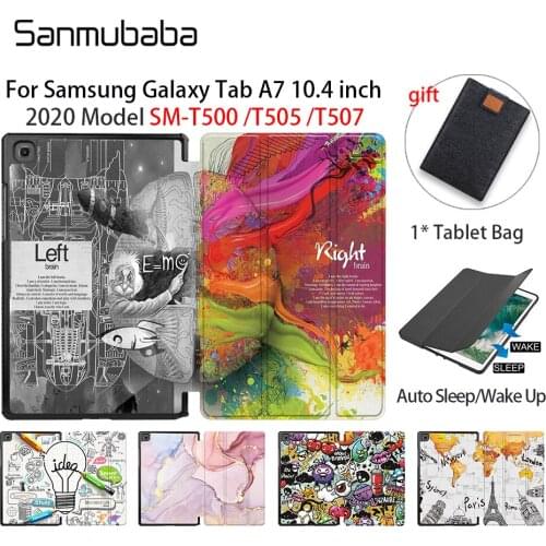 Sanmubaba 2020 Tablet Case For Samsung Galaxy Tab A7 10.4 inch SM-T500 T505 T507 PU Leather Flip Stand Smart Cover Protect Funda
