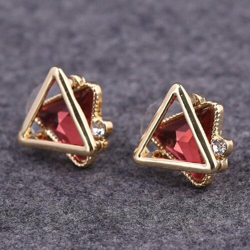 Geometric Square Triangle Earrings Austrian Crystal Clip on Earrings No Pierced for Women Wedding Luxury Bridal Earrings
