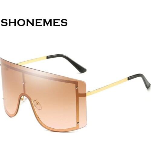 New Fashion Oversized Sunglasses Rimless Metal Frame Women Men Gradient Big Sun Glasses Vintage Design for Female Eyewear