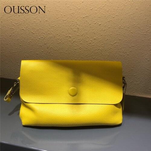 OUSSON 2021 Leather Commuter Small Square Crossbody Bags for Women INS Fashion One-Shoulder Bag For Women